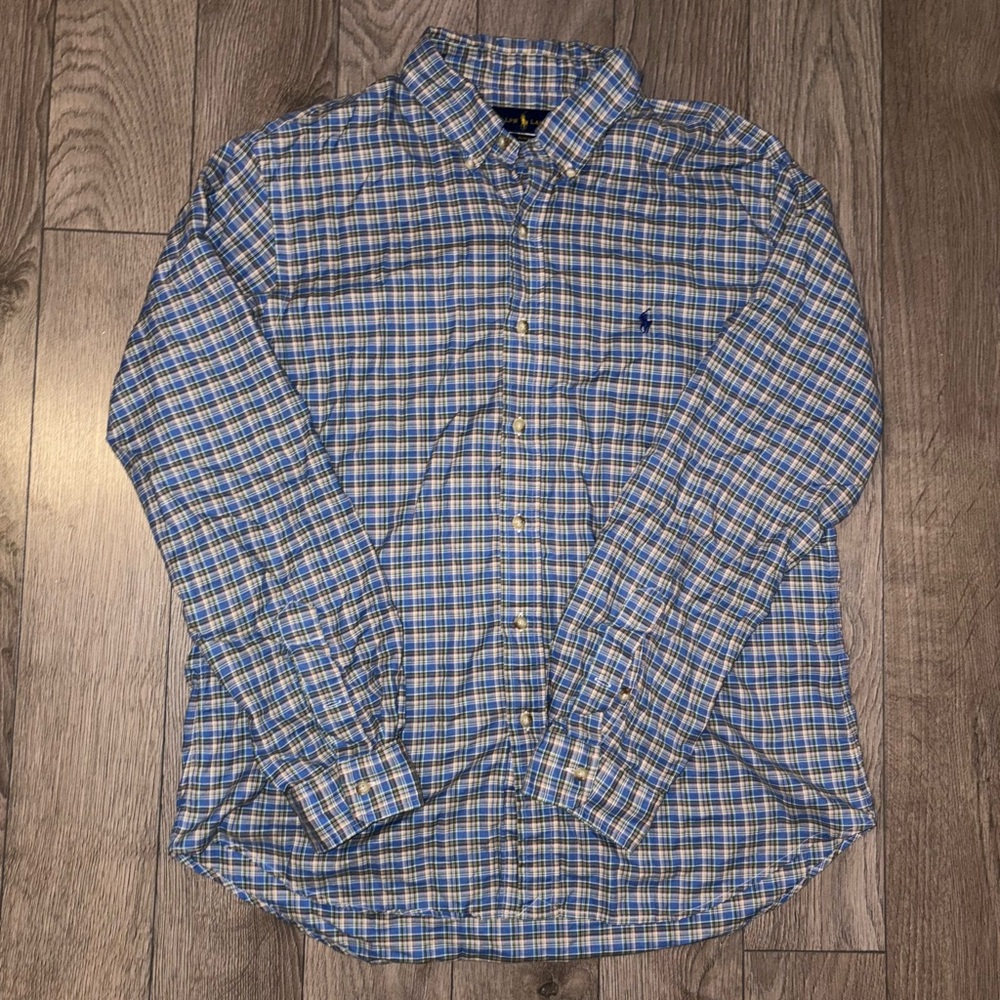 ❌SOLD❌ - Men's Polo Ralph Lauren button down Long Sleeve Blue Plaid Shirt
